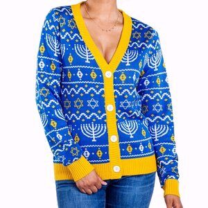 Menorah Hanukkah with Flip Candle Sequins Sweater - NEW Fast Ship